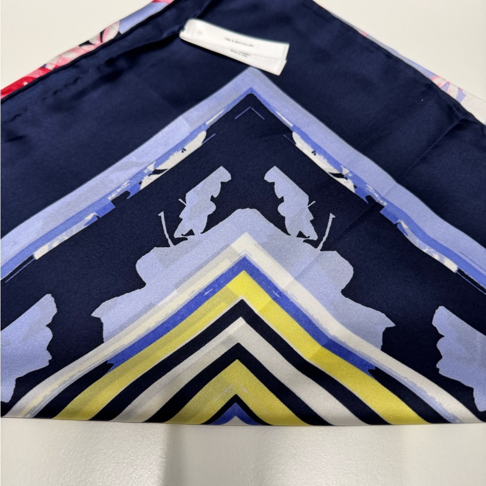 Talbots Floral and Striped Silk Scarf - Picture 6 of 9